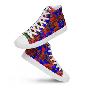 Haiti flag Camouflage Men’s high top canvas shoes