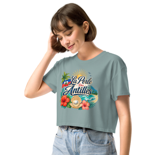 Haiti La Perle Des Antilles Women’s Crop Top - Image 5