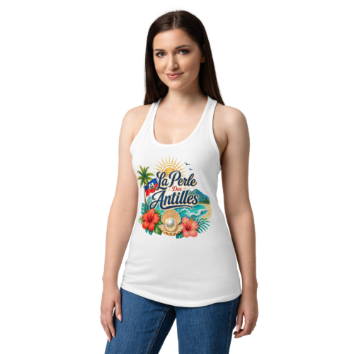 Women’s Racerback Tank-Haiti La Perle Des Antilles